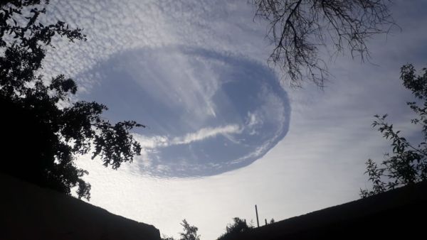 Unusual weather formation called a 'cloud hole' appeared in the skies above Al Buraimi sky. (Photo by Ibtisam Al Makhmari)