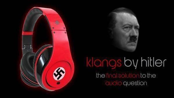 Instead of a B on the side, the headphones feature a swastika. (Image: https://warosu.org/g/thread/43727521)