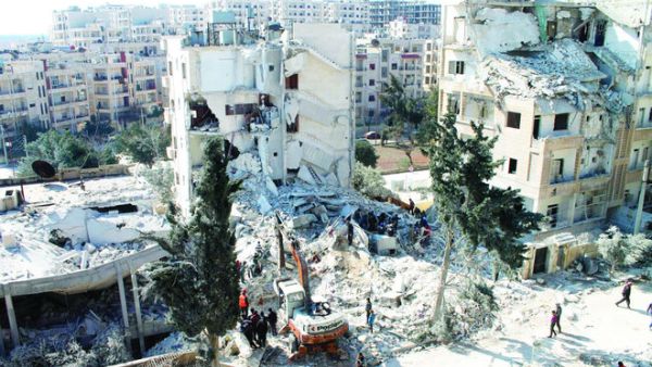 A recent offensive by Hayat Tahrir al-Sham (HTS) rebel fighters in Hama has led to Russia and the Syrian regime launch "revenge" airstrikes on Idlib, which is mostly controlled by the al-Qaeda linked force (AFP/File Photo)