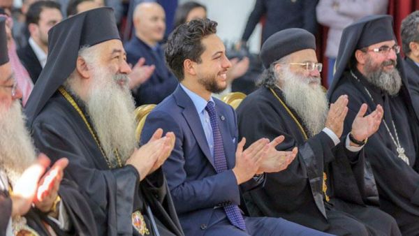 Crown Prince Hussein, the Regent, attends on Tuesday a celebration held by the Fountain of Life Monastery in Jerash Governorate for Christmas and New Year (Photo courtesy of Royal Court)