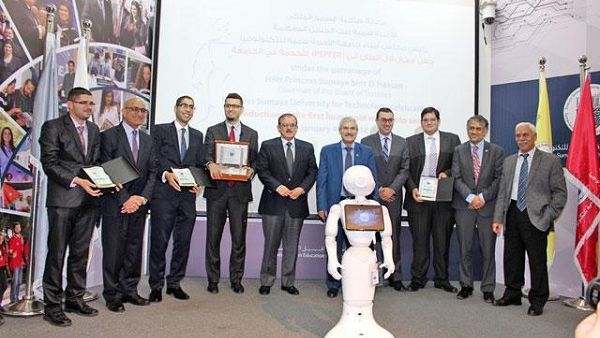 The Princess Sumaya University for Technology on Thursday ‘appointed’ the Japanese-made robot ‘Pepper’ as an employee at the university and it became ‘part of the university family’ (Petra) The Princess Sumaya University for Technology on Thursday ‘appointed’ the Japanese-made robot ‘Pepper’ as an employee at the university and it became ‘part of the university family’ (Petra)