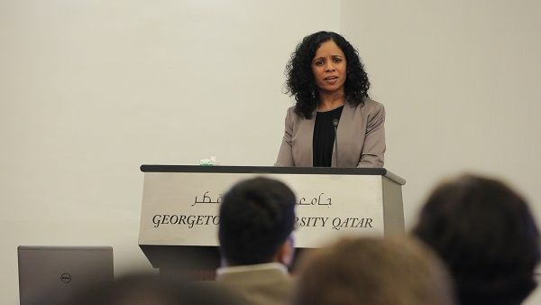 Professor Sahana Udupa during the lecture