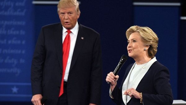 One of his favorite moments to watch is his October 2016 debate with Hillary Clinton (AFP)