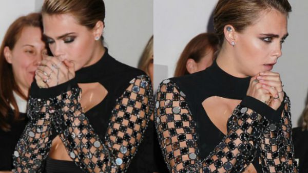 Beauty: Cara sported a grungy smokey eyes which perfectly complemented her slicked back locks (Source: Dave Allocca -Starpix - REX - Shutterstock) Beauty: Cara sported a grungy smokey eyes which perfectly complemented her slicked back locks (Source: Dave Allocca -Starpix - REX - Shutterstock)