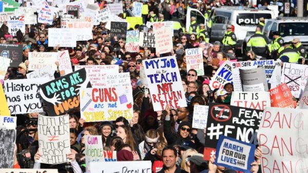 People in the March For Our Lives rally against gun violence. (AFP/ File Photo)