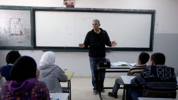 Palestinian teachers have been on strike for four weeks. (AFP/File)