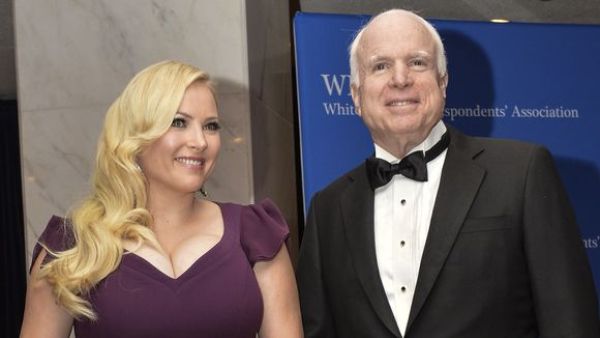 Sen. John McCain, R-Ariz., and daughter Meghan McCain arrive at the White House Correspondents' Association (WHCA) annual dinner in Washington. (AFP)