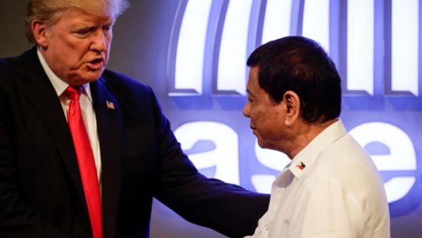 After his performance, Duterte said he sang the song for Trump (AFP)