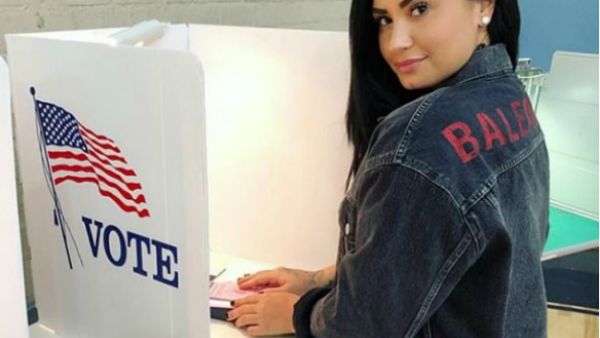 Vote! In her first Instagram post since completing her rehab stint, the pop star showed herself voting in the US midterm elections (Source: Demi Lovato - Instagram) Vote! In her first Instagram post since completing her rehab stint, the pop star showed herself voting in the US midterm elections (Source: Demi Lovato - Instagram)