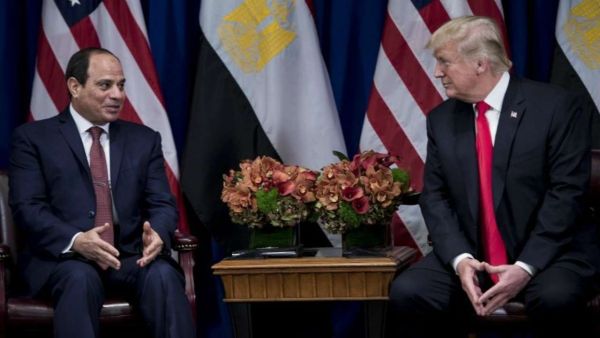 US President Donald Trump (R) Egyptian President Abdel Fattah al-Sisi. (AFP/File)