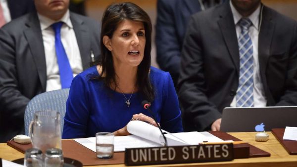 US Ambassador to the UN Nikki Haley speaks during UN Security Council meeting. (AFP/ File)
