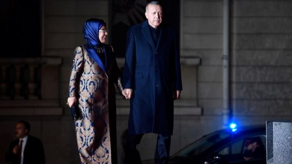 Turkish President Recep Tayyip Erdogan (R) and his wife Emine (AFP)