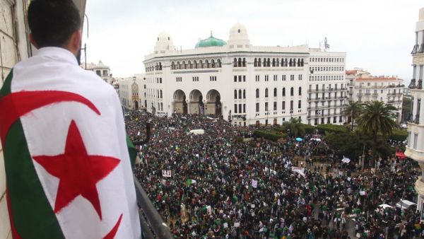 Algerians take part in a demonstration against ailing President Abdelaziz Bouteflika (AFP)