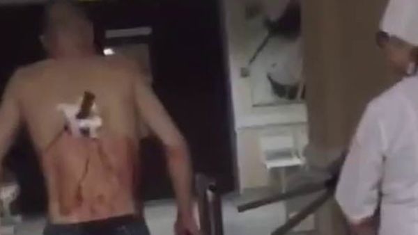 Man with Knife in His Back (Twitter)