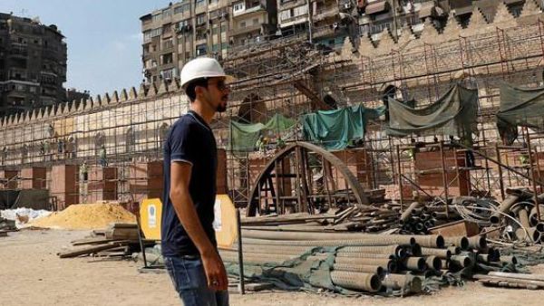 Rstoration of Cairo’s monumental 13th century al-Zahir Baybars mosque (Twitter)