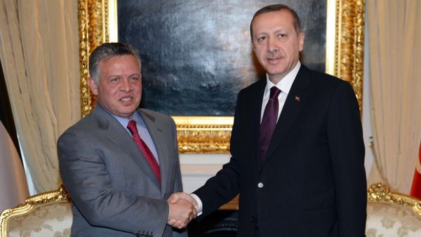 Jordan's king, Abdullah, and the Turkish president, Recep Tayyip Erdogan ( AFP/ File Photo)