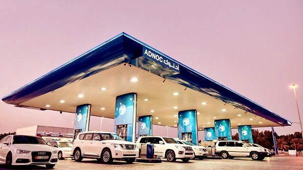 ADNOC distribution station at dusk ADNOC distribution station at dusk