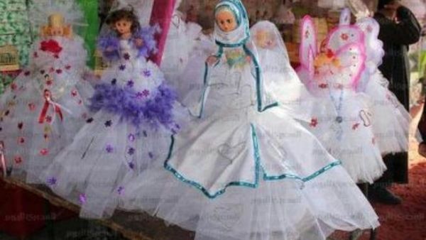 The veiled dolls made especially for the occasion.