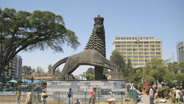 The Lion of Judah statue in Addis Ababa, Ethiopia. (Wikimedia Commons)