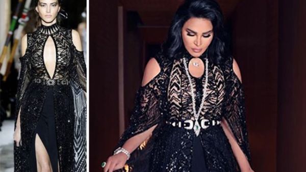Ahlam asked for some changes in a dress designed by Zuhair Murad specially in the chest and leg areas.  Ahlam asked for some changes in a dress designed by Zuhair Murad specially in the chest and leg areas.