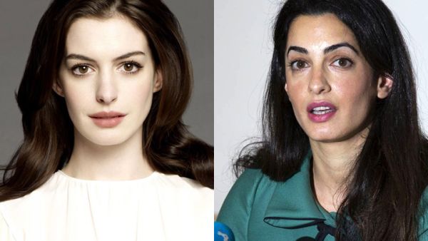 Spot the difference: The resemblance between Anne and Amal is uncanny! (Image: Albawaba edit)