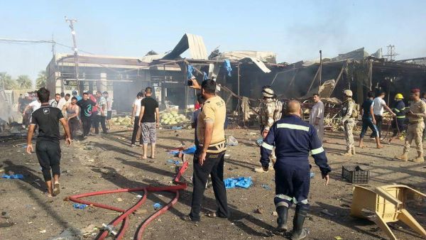 The site of the bomb explosion at a Baghdad market, on July 12, 2016. (Twitter) 