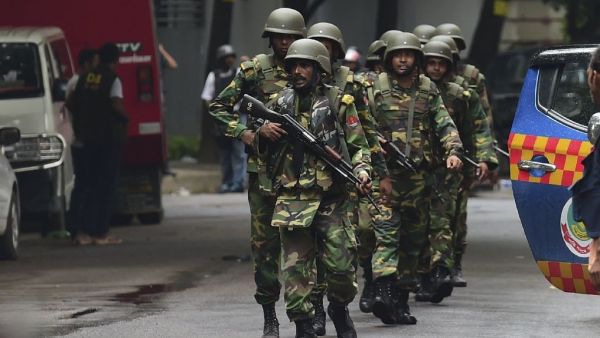 Bangladeshi army soldiers patrol a street during a rescue operation at a Dhaka restaurant. (AFP/File)