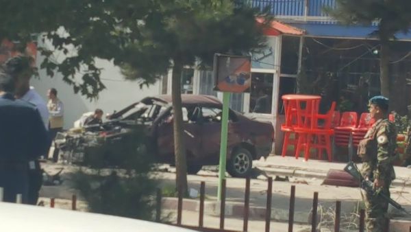 A magnetic bomb attached to a car exploded in Kabul, injuring two. (Twitter)