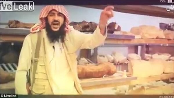 Footage shows driving over mummies in trucks and smashing ancient sculptures. (Live leaks) 