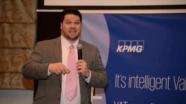 Andrew Bohnet speaking during the event.