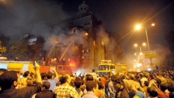 أحرقت كنيسة في مصر تنيجة لأحداث طائفية في مصر سببتها قضية كاميليا.