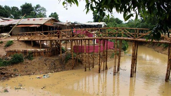 Pools of water at a refugee camp for Rohingya refugees in Bangladesh. (AFP/ File)

