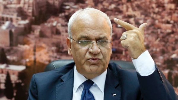 Secretary of the Palestinian Liberation Organization Executive Committee Saeb Erekat (AFP/File Photo)	