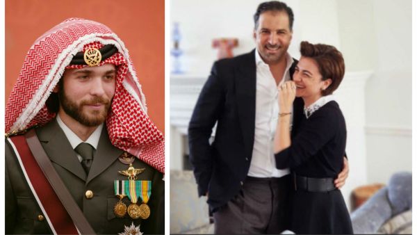 الأميرة نور مع زوجها عمرو / الأمير هاشم بن الحسين