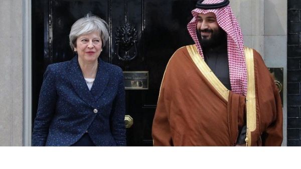 In March 2018, the UK and Saudi Arabia agreed a goal of £65 billion ($90 billion) of mutual trade and investment in the coming years during a meeting between the UK’s Prime Minister Theresa May and Crown Prince Mohammed bin Salman. (AFP)