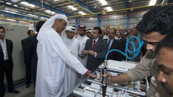 Emaar Properties chairman Mohamed Alabaar at the opening of Dynergy Technologies' state-of-the-art switchboard manufacturing plant in TechnoPark, Dubai in 2010. (World Property Journal)
