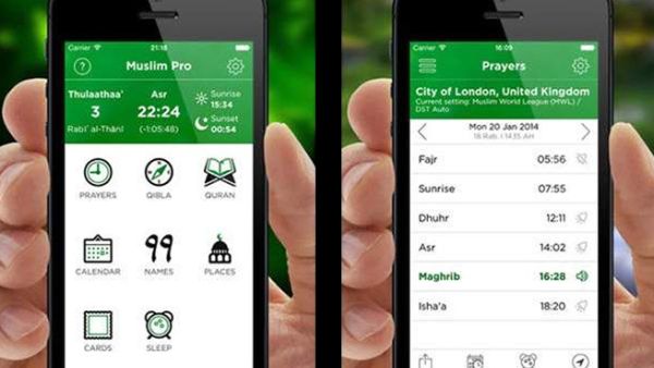 Muslim Pro also features a map of halal restaurants and mosques. (Khaleej Times)