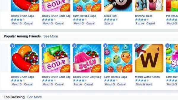 'Candy Crush' continues to dominate social media network's digital playground. (File photo)