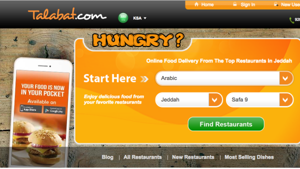 Some 56 percent respondents in a survey conducted in the Kingdom say that they order food online at least once a week. (Talabat screenshot) 