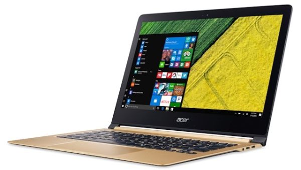 Acer has managed to shave 0.2 inches off the height of its chassis, though at 2.48 pounds, the Swift 7 is still slightly heavier than Apple's MacBook. (File photo)