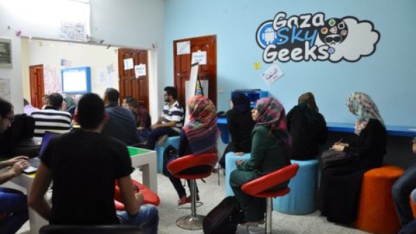 Gaza Sky Geeks is an entrepreneurship program supported by Bayt. (File photo)