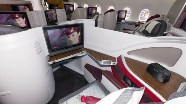 Qatar Airways first class cabin. (Shutterstock/Vanderwolf Images)