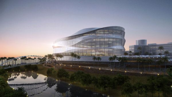 A rendering shows the future Omantel headquarters in Muscat, which profits from the $130 million sukuk would help fund when issued. (HDR Inc.)