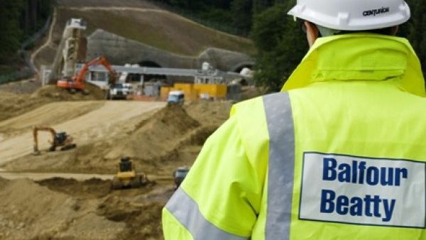 The UK-based company had earlier racked up £21 million (Dh95 million) in pre-tax losses in June 2016.  (Twitter/Balfour Beatty)