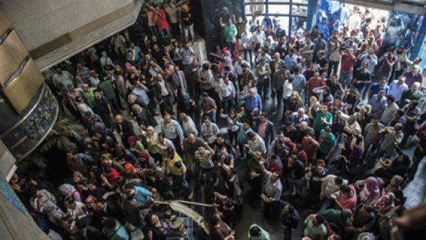 Journalists protest at the Syndicate on May 4 (AFP / File)