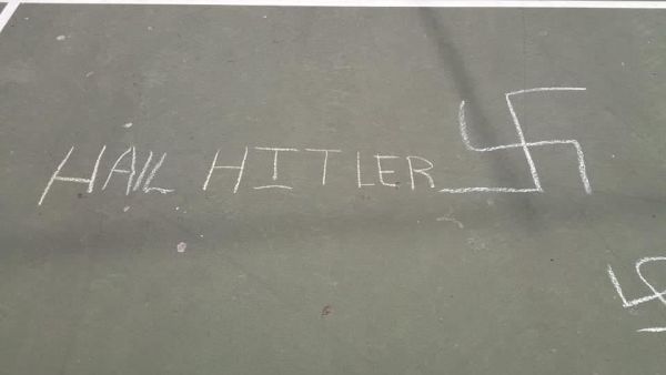 Swastikas on Elementary School Playground in NYC (Twitter)