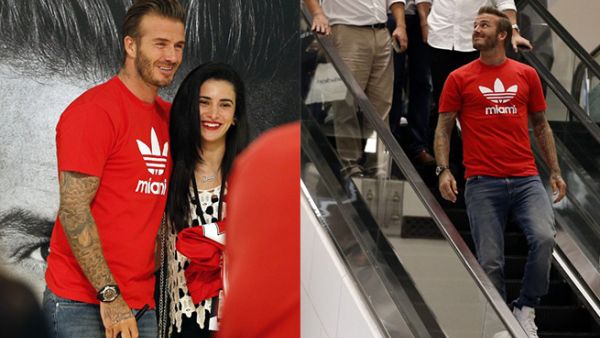 David Beckham attends the new Adidas store opening at the Dubai Mall. (AFP)