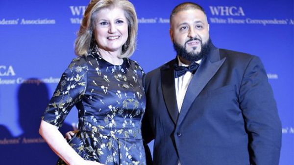 The Palestinian music producer took cofounder and editor-in-chief of The Huffington Post, Arianna Huffington, as his date. (AFP)