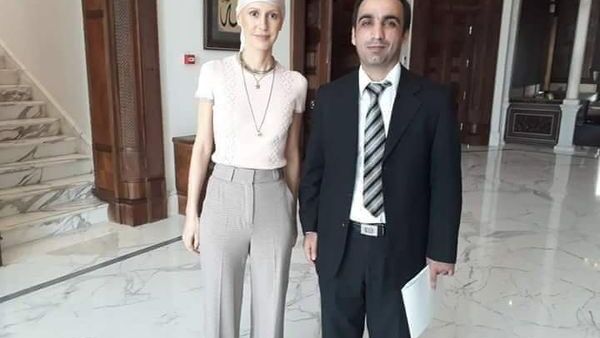 Asma al-Assad wearing a scarf. (Twitter)