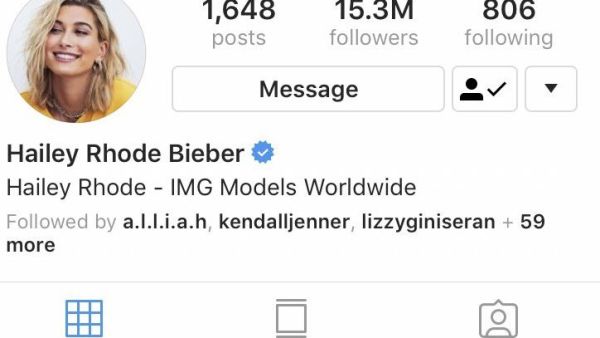Hailey Baldwin changed her instagram username to Hailey Bieber (Twitter)